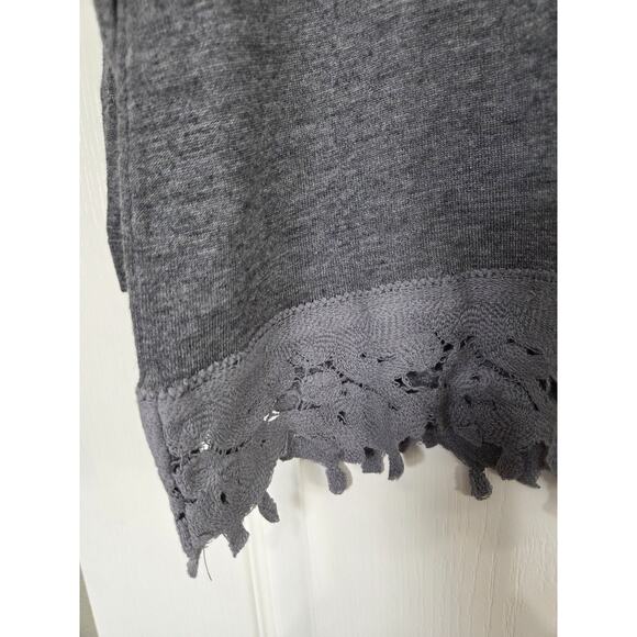 Soft Surroundings Gray Crochet Accent Wool Blend Turtleneck Sweater, Size Large - Picture 11 of 11